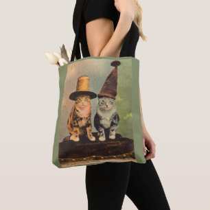 Bolsa Tote cerca de 1900 gatos em chapéus RPPC