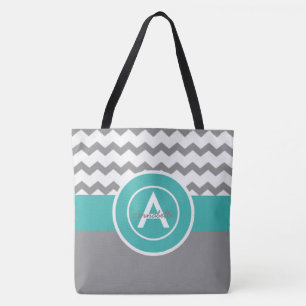 Bolsa Tote Cerceta cinzenta Chevron