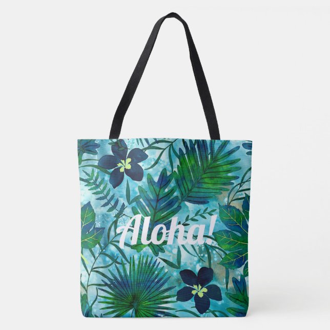 Bolsa Tote Cerceta tropical havaiana do jardim de Nalani (Frente)