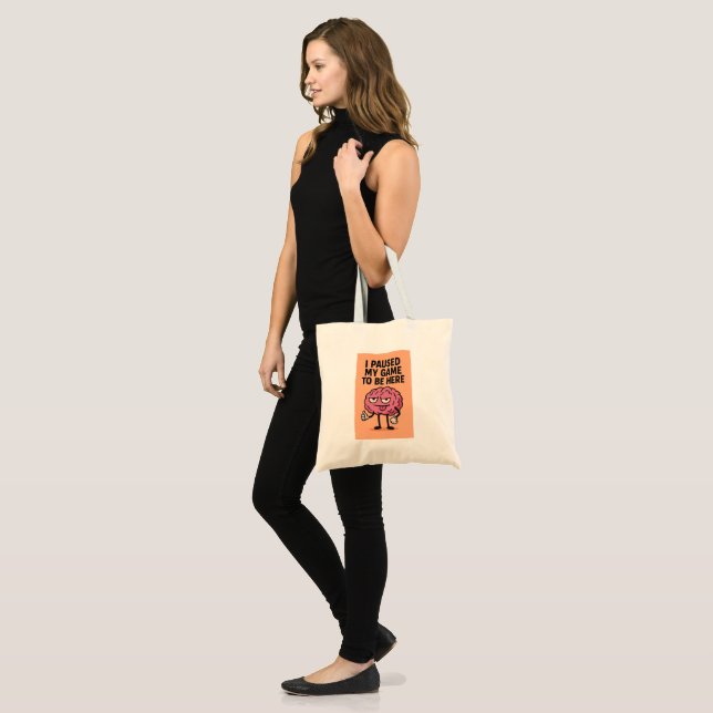 Bolsa Tote "Cérebro de Jogo em Pausa - Modo de Jogos Ativado" (Frente (modelo))