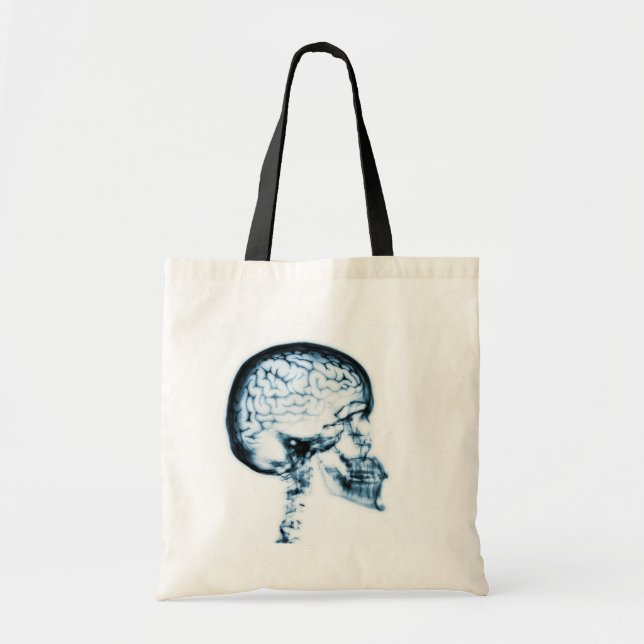 BOLSA TOTE CÉREBRO DO CRÂNIO DO RAIO X - AZUL (Frente)