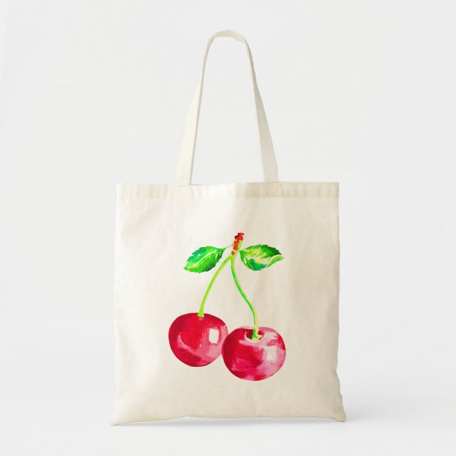 Bolsa Tote Cereja, cerejas vermelhas (Frente)