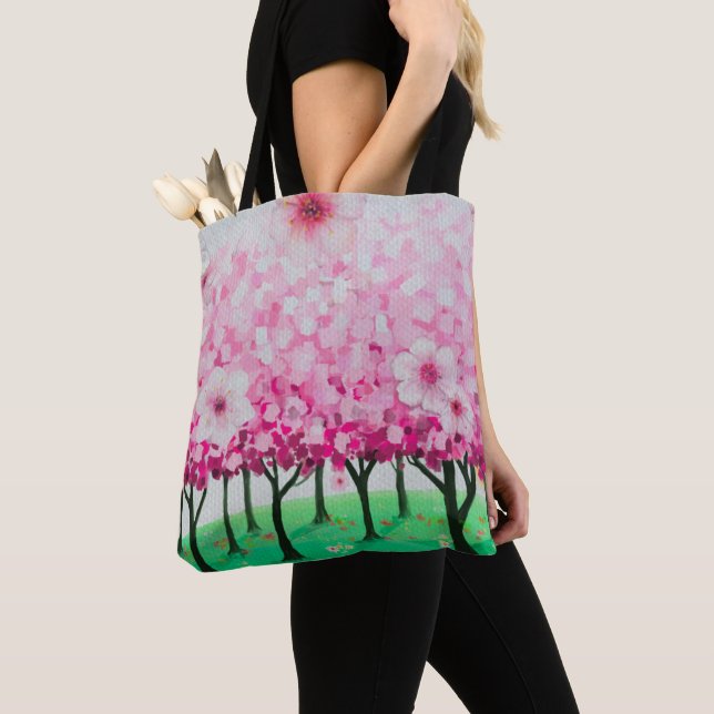 Bolsa Tote Cereja impressionista floresce (Close Up)