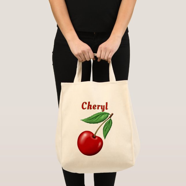 Bolsa Tote Cereja Personalizada Red Cherry (Frente (produto))