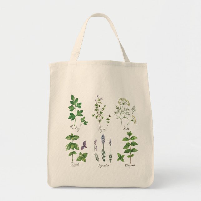 Bolsa Tote Cereja Reutilizável do Esquema de Plantas (Frente)