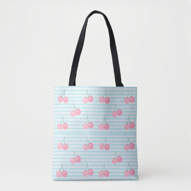 Bolsa Tote Cerejas Cor-de-Rosa Verão (Frente)