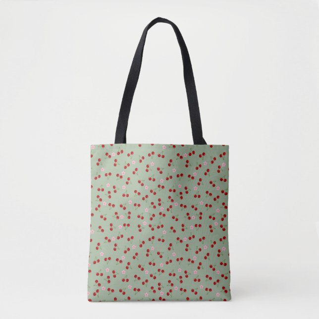 Bolsa Tote Cerejas E Flores (Frente)