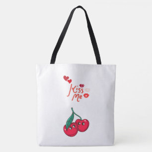 Bolsa Tote Cerejas engraçadas apaixonadas.