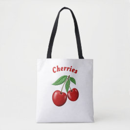 Bolsa Tote Cerejas Vermelhas Design Personalizado