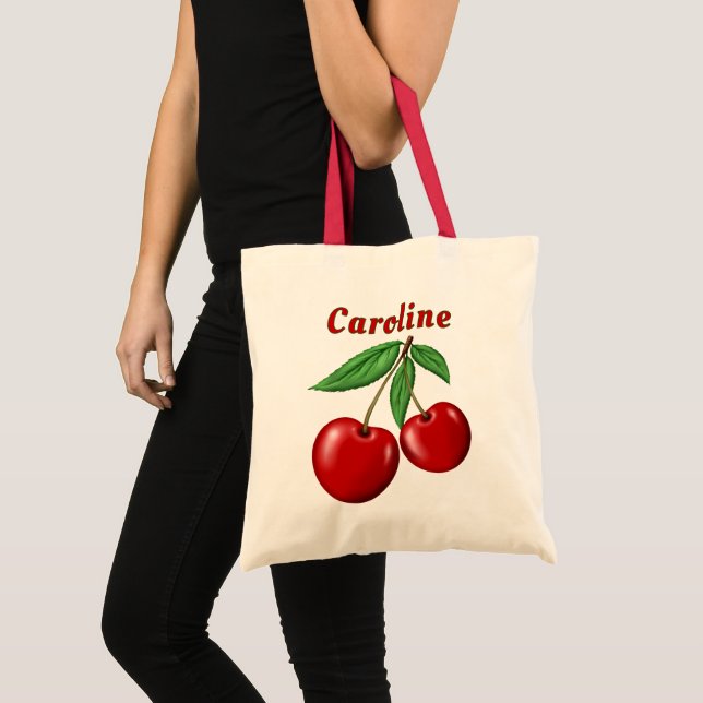 Bolsa Tote Cerejas Vermelhas Orçamento Personalizado (Frente (produto))