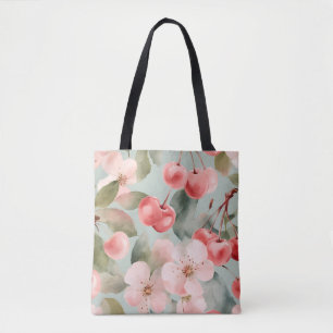 Bolsa Tote Cerejeiras e cerejas Arte da Primavera