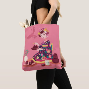 Bolsa Tote Cerimônia de Chá Japonesa, Crane