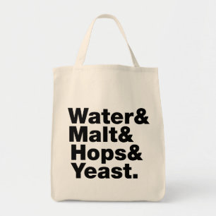 Bolsa Tote Cerveja = Água & Malte & Saltos & Levedura.
