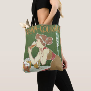 Bolsa Tote Cerveja Brasserie Fraikin-Courard Art Nouveau Vint