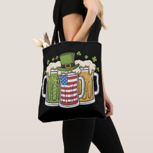 Bolsa Tote Cerveja Irlandesa Irlanda EUA Bandeira Americana D