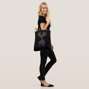 Bolsa Tote Cervo floral cósmico real