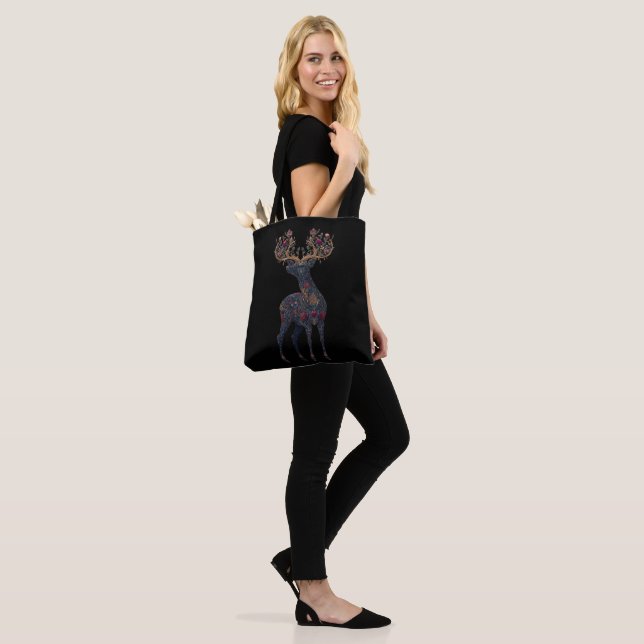 Bolsa Tote Cervo floral cósmico real (No(a) Modelo)