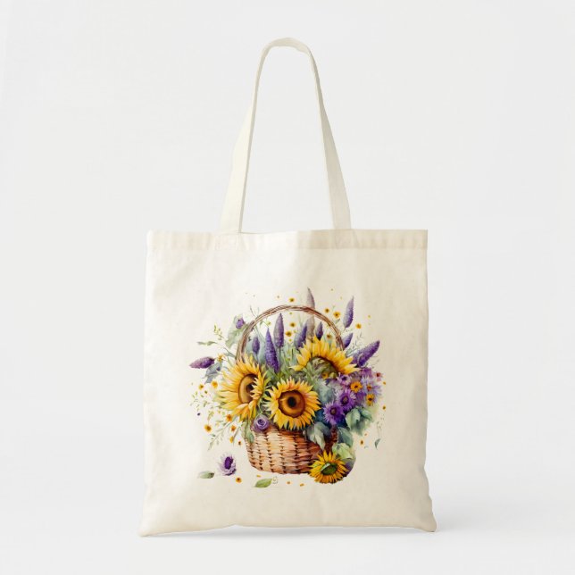 Bolsa Tote Cesta de Girassóis Tote (Frente)
