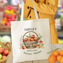 Bolsa Tote Cesta de Maçã Rústica Personalizada do Mercado de 