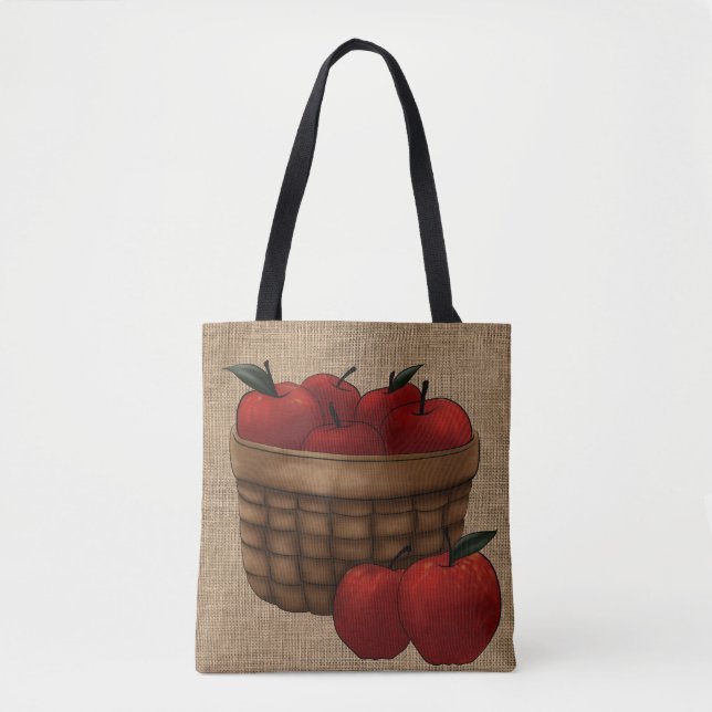 Bolsa Tote Cesta de Maçãs (Frente)