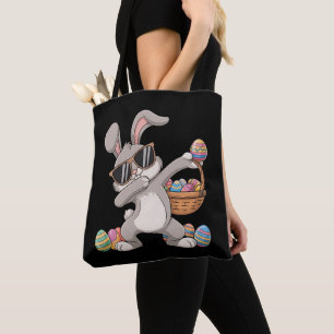 Bolsa Tote Cesta de Ovos de Páscoa do Coelho Dabbing Dab