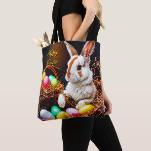 Bolsa Tote Cesta e Ovos de Coelho da Páscoa