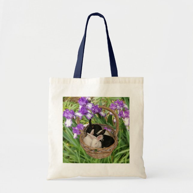 Bolsa Tote Cesto Adorável de Coelhinhos Bebês (Frente)