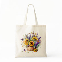Cesto de Girassol e Lavanda Tote