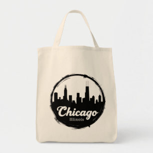Bolsa Tote Céu da Cidade de Chicago Illinois Vintage Viagem R