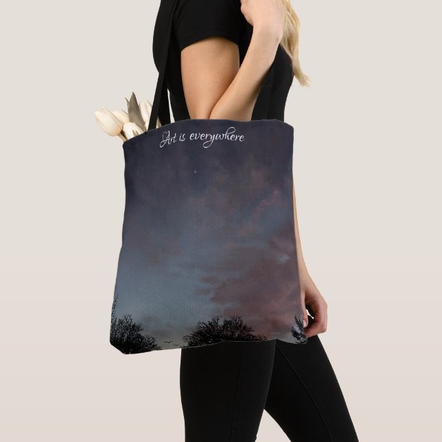 Bolsa Tote Céu solar de inverno com estrelas (Close Up)
