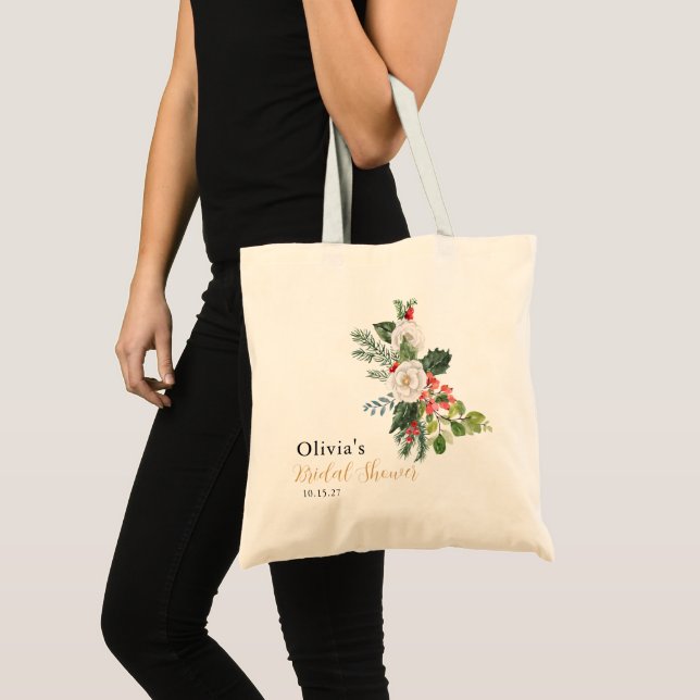 Bolsa Tote Chá de Bebê de Natal de Inverno (Frente (produto))