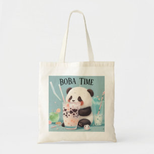 Bolsa Tote Chá de bolha de bebendo de Panda, chá de boba