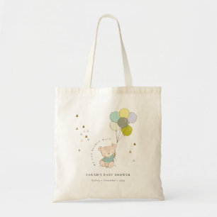 Bolsa Tote Chá de fraldas de Balão de Urso de Espera Baixo Aq