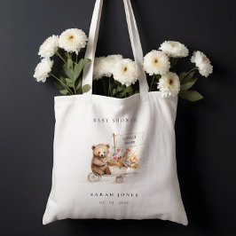Bolsa Tote Chá de fraldas De Carrinho Floral De Ursinho Cute,