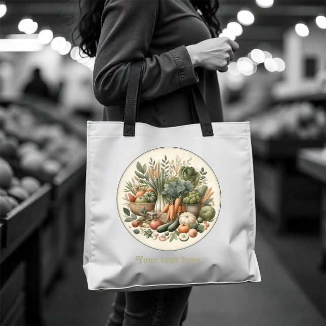 Bolsa Tote Chá de fraldas de Mercado para Agricultores Person (Custom Farmers Market Baby Shower Tote Bag)