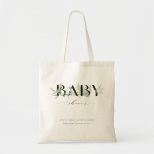 Bolsa Tote Chá de fraldas de Script Succulent Dusky Leafy Fer