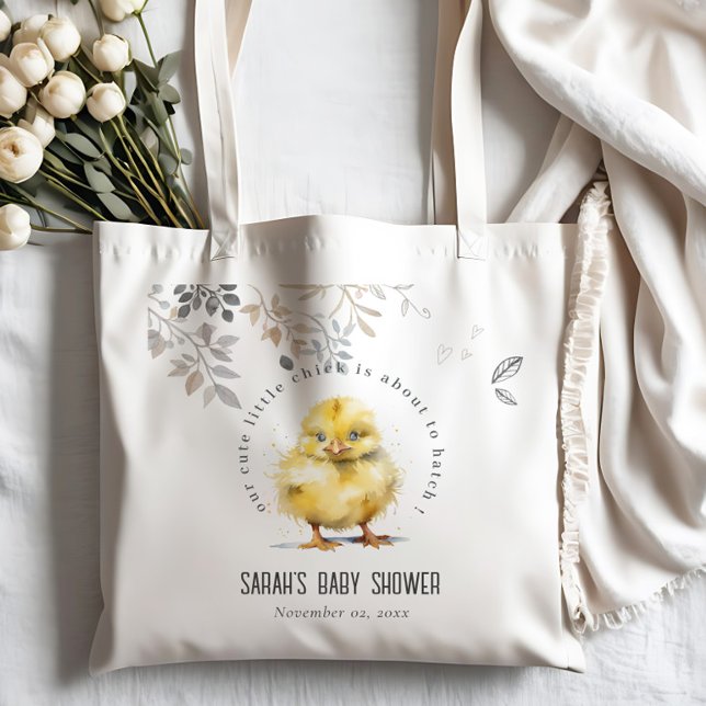 Bolsa Tote Chá de fraldas Floral de Fazenda Cósmica Pintinho (Criador carregado)