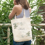 Bolsa Tote Chá de fraldas Floral Floral do Verde Branco Russo<br><div class="desc">Se precisar de mais alguma personalização,  por favor,  sinta-se à vontade para me enviar uma mensagem em yellowfebstudio@gmail.com.</div>