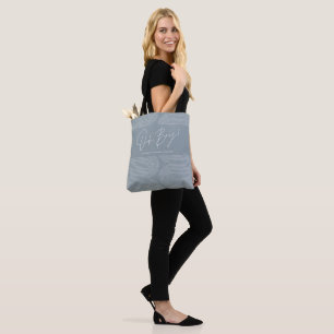 Bolsa Tote Chá de fraldas geométrico elegante azul moderno