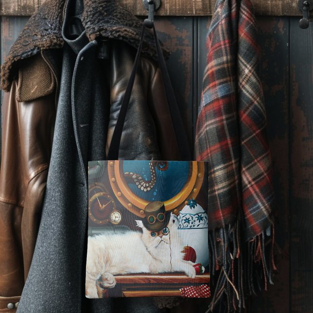 Bolsa Tote Chá de Gato Submarino Steampunk (Criador carregado)