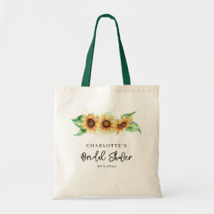 Bolsa Tote Chá de Noiva Floral Girassol Aquarela