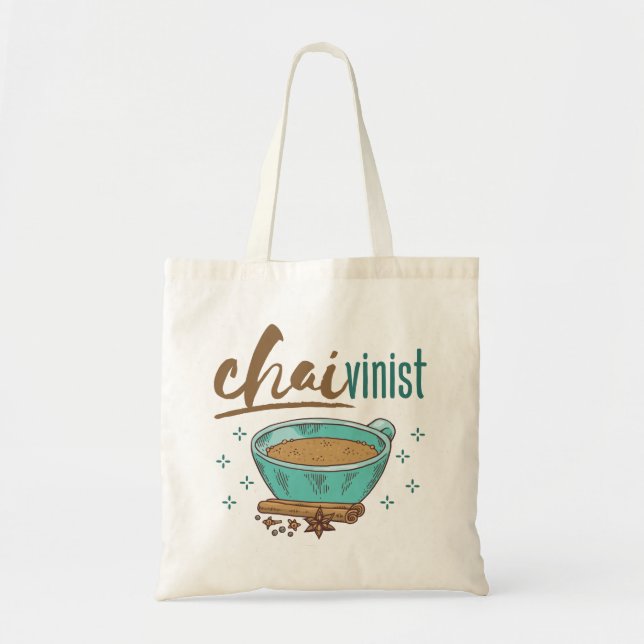 Bolsa Tote Chai Tea Lover "Chaivinist"  (Frente)
