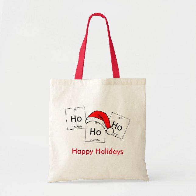 Bolsa Tote Chalaça do Natal do elemento da química do Holmium (Frente)