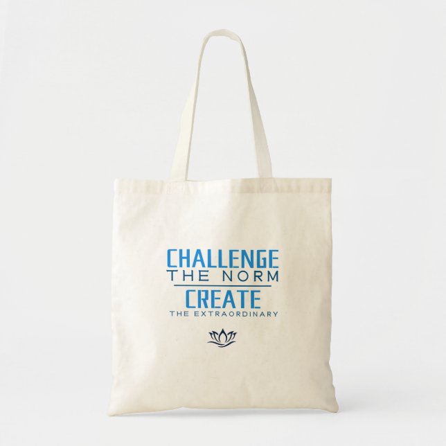Bolsa Tote Challenge the norm Motivational Quote (Frente)