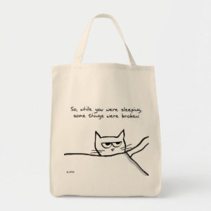 Bolsa Tote Chamada de Acordar de Cat - Presente de Gato Engra