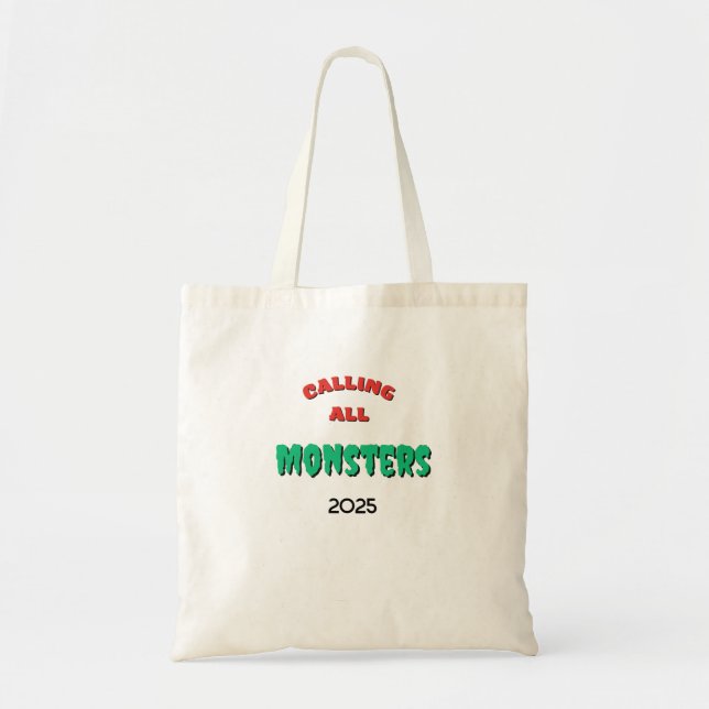 Bolsa Tote Chamando Todos os Monstros para o Truque ou Tratam (Frente)