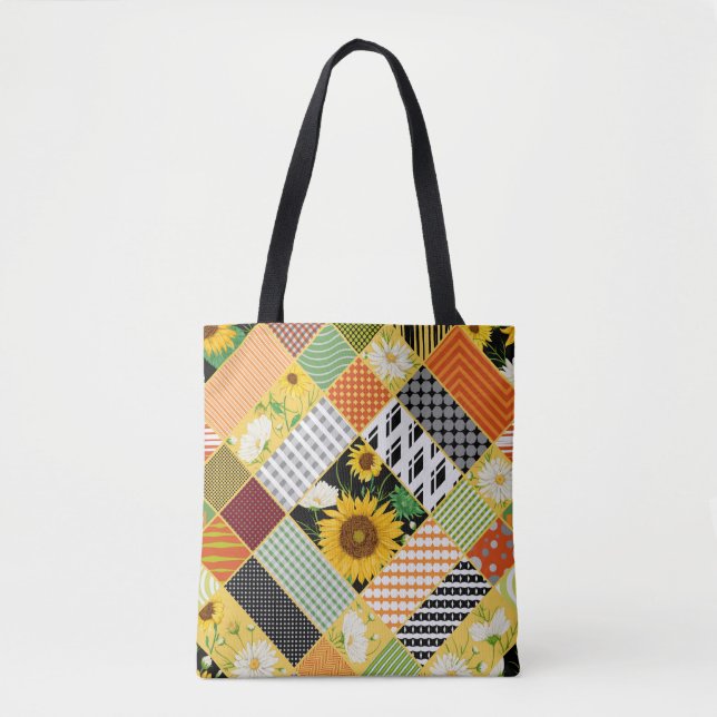 Bolsa Tote Chamomila Girassóis, Corda d'água. (Frente)