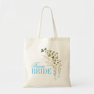 Bolsa Tote Champanhe Azul Cheers Chic Team Node Bridal Party