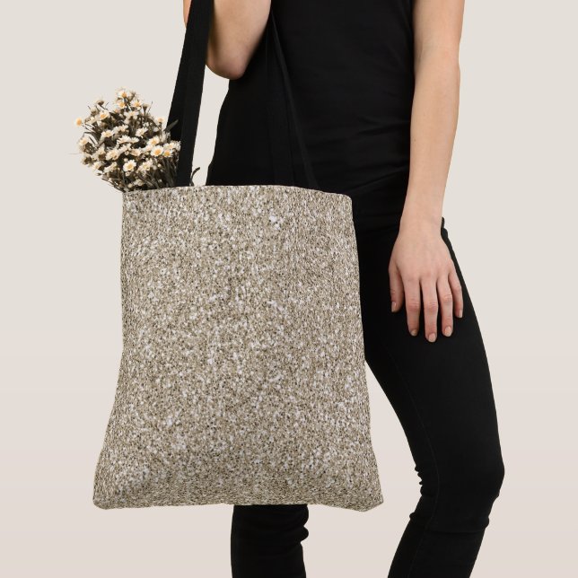 Bolsa Tote Champanhe Dourado Glitzy (Close Up)