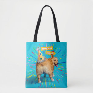 Bolsa Tote Chapéu de Aniversário Bumbum de Corgi